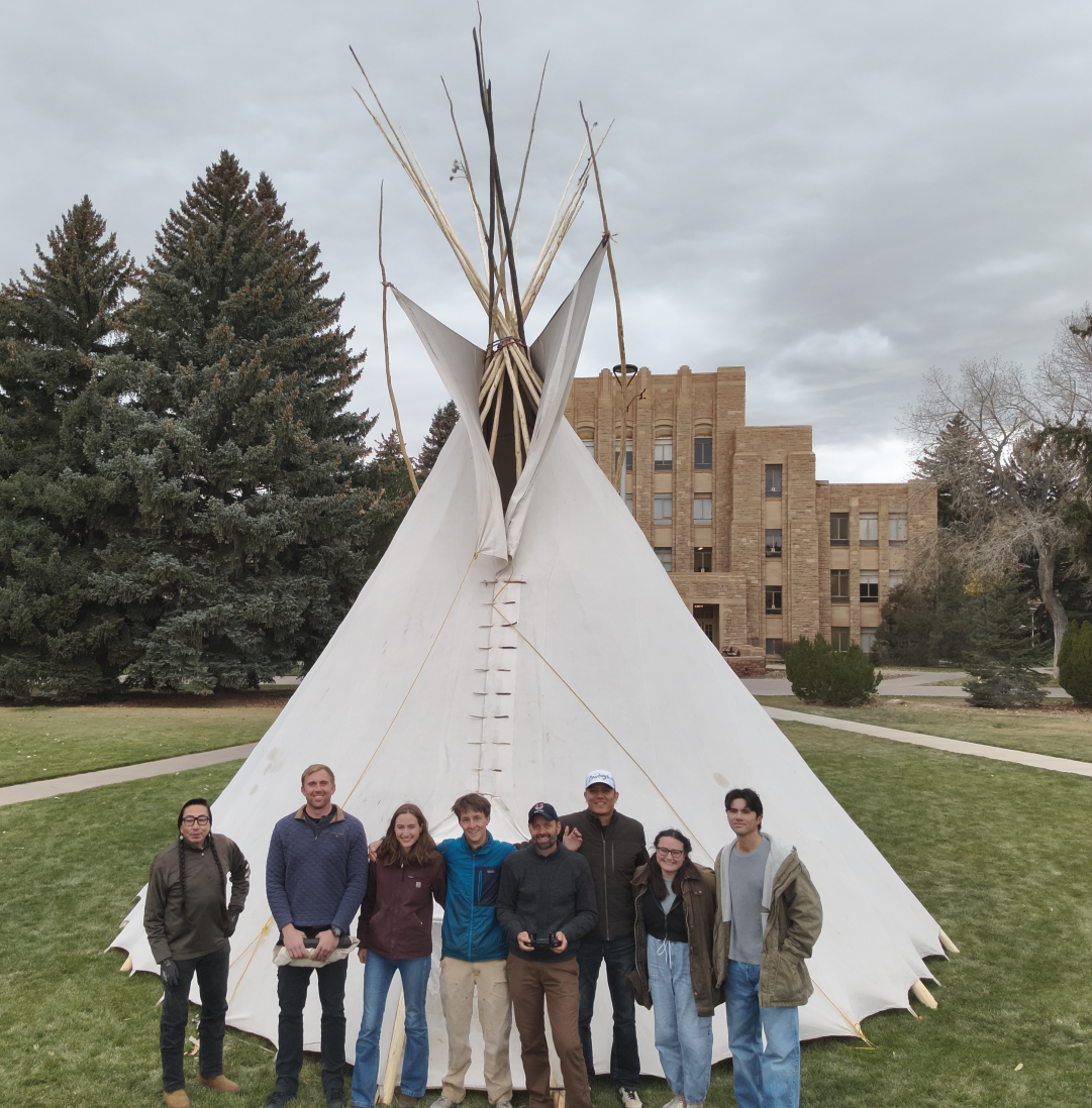 FAL members in front of Tipi Talks tipi, 2025.