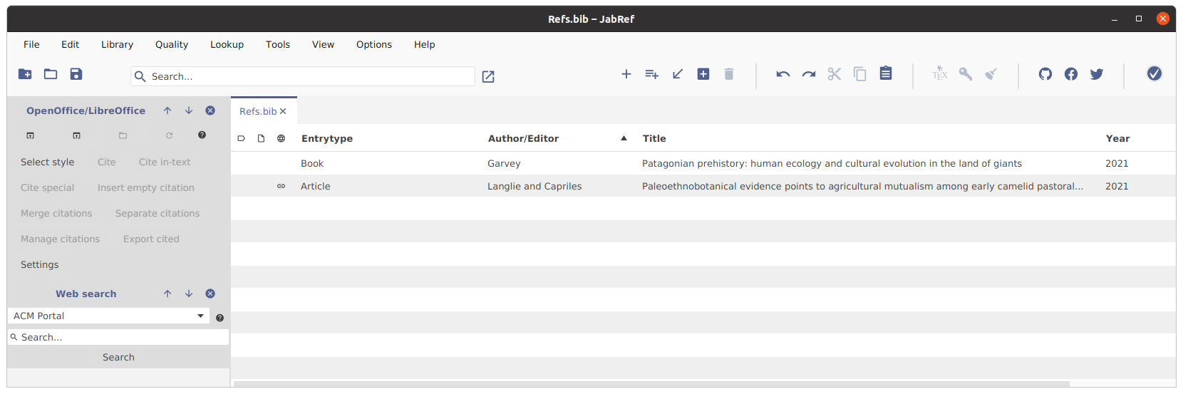 JabRef bibliography
