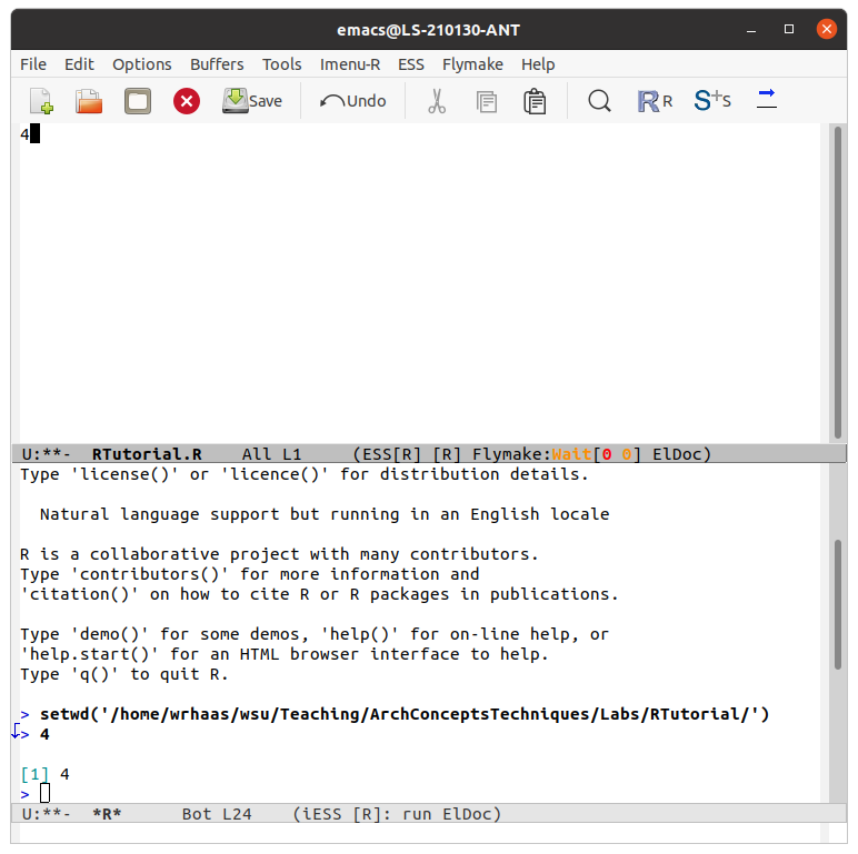 R in emacs